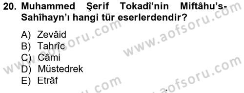 Hadis Tarihi ve Usulü Dersi 2012 - 2013 Yılı (Vize) Ara Sınav Soruları 20. Soru