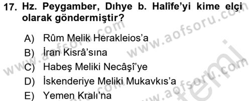 Hadis Tarihi ve Usulü Dersi 2015 - 2016 Yılı (Final) Dönem Sonu Sınav Soruları 17. Soru