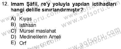 İslam Hukukuna Giriş Dersi 2012 - 2013 Yılı (Vize) Ara Sınav Soruları 12. Soru
