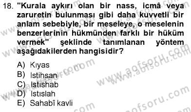 İslam Hukukuna Giriş Dersi 2012 - 2013 Yılı (Vize) Ara Sınav Soruları 18. Soru