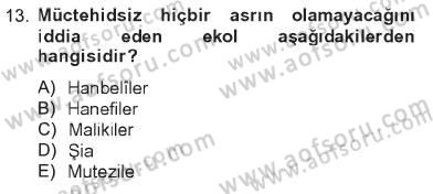 İslam Hukukuna Giriş Dersi 2012 - 2013 Yılı Tek Ders Sınav Soruları 13. Soru