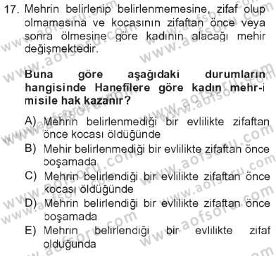 İslam Hukukuna Giriş Dersi 2012 - 2013 Yılı Tek Ders Sınav Soruları 17. Soru