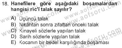 İslam Hukukuna Giriş Dersi 2012 - 2013 Yılı Tek Ders Sınav Soruları 18. Soru