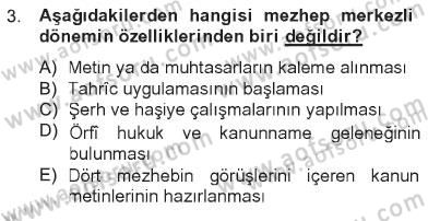 İslam Hukukuna Giriş Dersi 2012 - 2013 Yılı Tek Ders Sınav Soruları 3. Soru