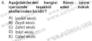 İslam Hukukuna Giriş Dersi 2012 - 2013 Yılı Tek Ders Sınav Soruları 6. Soru