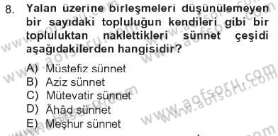 İslam Hukukuna Giriş Dersi 2012 - 2013 Yılı Tek Ders Sınav Soruları 8. Soru