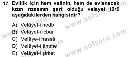 İslam Hukukuna Giriş Dersi 2013 - 2014 Yılı (Final) Dönem Sonu Sınav Soruları 17. Soru