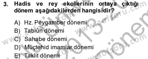 İslam Hukukuna Giriş Dersi 2013 - 2014 Yılı (Final) Dönem Sonu Sınav Soruları 3. Soru