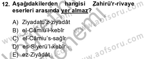 İslam Hukukuna Giriş Dersi 2014 - 2015 Yılı (Vize) Ara Sınav Soruları 12. Soru