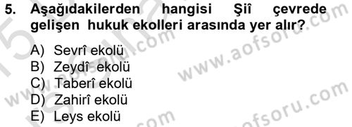 İslam Hukukuna Giriş Dersi 2014 - 2015 Yılı Tek Ders Sınav Soruları 5. Soru