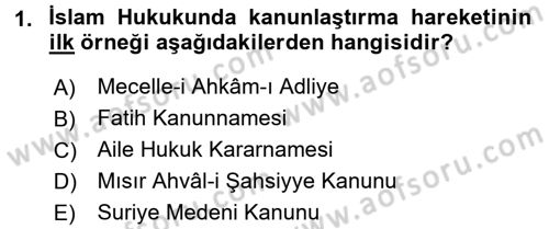 İslam Hukukuna Giriş Dersi 2015 - 2016 Yılı (Vize) Ara Sınav Soruları 1. Soru