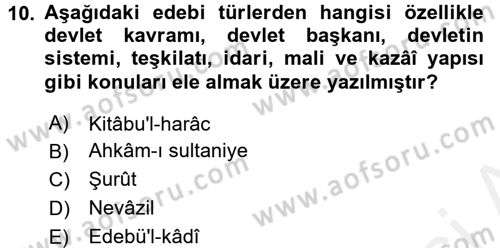 İslam Hukukuna Giriş Dersi 2015 - 2016 Yılı Tek Ders Sınav Soruları 10. Soru