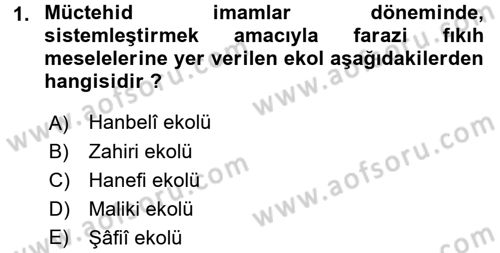 İslam Hukukuna Giriş Dersi 2016 - 2017 Yılı 3 Ders Sınav Soruları 1. Soru