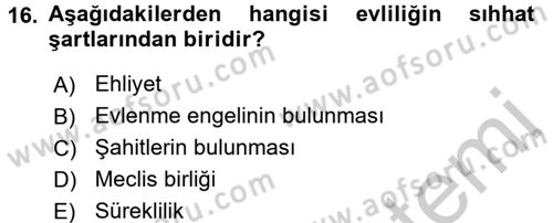 İslam Hukukuna Giriş Dersi 2016 - 2017 Yılı 3 Ders Sınav Soruları 16. Soru