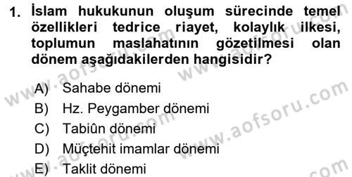 İslam Hukukuna Giriş Dersi 2016 - 2017 Yılı (Vize) Ara Sınav Soruları 1. Soru
