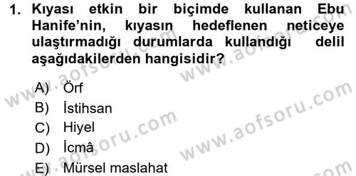 İslam Hukukuna Giriş Dersi 2016 - 2017 Yılı (Final) Dönem Sonu Sınav Soruları 1. Soru