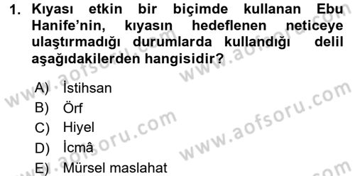 İslam Hukukuna Giriş Dersi 2017 - 2018 Yılı 3 Ders Sınav Soruları 1. Soru