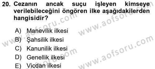 İslam Hukukuna Giriş Dersi 2017 - 2018 Yılı 3 Ders Sınav Soruları 20. Soru