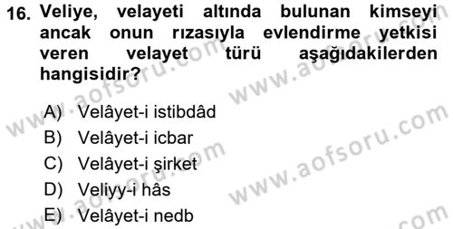 İslam Hukukuna Giriş Dersi 2017 - 2018 Yılı (Final) Dönem Sonu Sınav Soruları 16. Soru