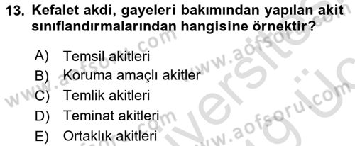 İslam Hukukuna Giriş Dersi 2018 - 2019 Yılı 3 Ders Sınav Soruları 13. Soru