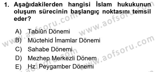 İslam Hukukuna Giriş Dersi 2018 - 2019 Yılı (Final) Dönem Sonu Sınav Soruları 1. Soru