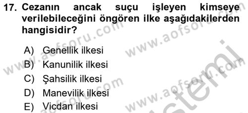 İslam Hukukuna Giriş Dersi 2018 - 2019 Yılı Yaz Okulu Sınav Soruları 17. Soru