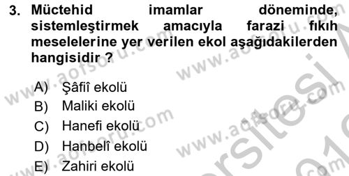İslam Hukukuna Giriş Dersi 2018 - 2019 Yılı Yaz Okulu Sınav Soruları 3. Soru