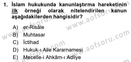 İslam Hukukuna Giriş Dersi 2020 - 2021 Yılı Yaz Okulu Sınav Soruları 1. Soru