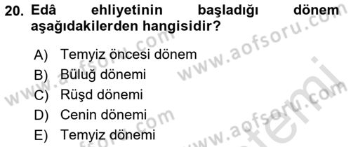İslam Hukukuna Giriş Dersi 2021 - 2022 Yılı (Vize) Ara Sınav Soruları 20. Soru