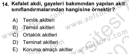 İslam Hukukuna Giriş Dersi 2022 - 2023 Yılı Yaz Okulu Sınav Soruları 14. Soru