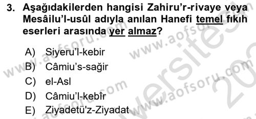 İslam Hukukuna Giriş Dersi 2023 - 2024 Yılı (Final) Dönem Sonu Sınav Soruları 3. Soru