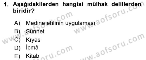 İslam Hukukuna Giriş Dersi 2024 - 2025 Yılı Yaz Okulu Sınav Soruları 1. Soru