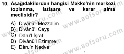 İslam Kurumları ve Medeniyeti Dersi 2012 - 2013 Yılı (Vize) Ara Sınav Soruları 10. Soru