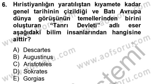 İslam Kurumları ve Medeniyeti Dersi 2012 - 2013 Yılı (Vize) Ara Sınav Soruları 6. Soru
