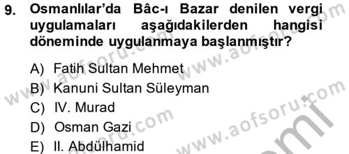 İslam Kurumları ve Medeniyeti Dersi 2013 - 2014 Yılı (Final) Dönem Sonu Sınav Soruları 9. Soru