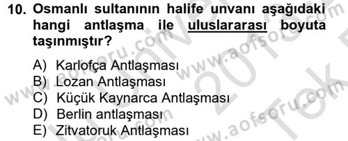 İslam Kurumları ve Medeniyeti Dersi 2013 - 2014 Yılı Tek Ders Sınav Soruları 10. Soru