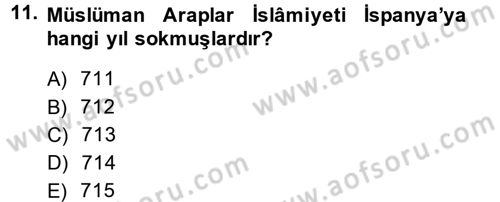 İslam Kurumları ve Medeniyeti Dersi 2014 - 2015 Yılı (Vize) Ara Sınav Soruları 11. Soru
