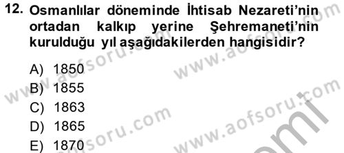 İslam Kurumları ve Medeniyeti Dersi 2014 - 2015 Yılı (Final) Dönem Sonu Sınav Soruları 12. Soru
