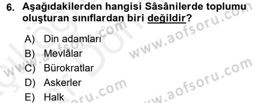 İslam Kurumları ve Medeniyeti Dersi 2015 - 2016 Yılı (Vize) Ara Sınav Soruları 6. Soru