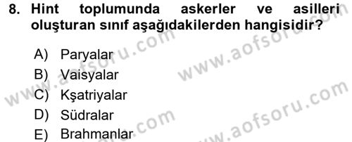 İslam Kurumları ve Medeniyeti Dersi 2015 - 2016 Yılı (Vize) Ara Sınav Soruları 8. Soru