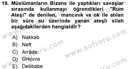 İslam Kurumları ve Medeniyeti Dersi 2015 - 2016 Yılı (Final) Dönem Sonu Sınav Soruları 19. Soru