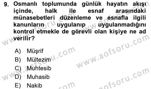İslam Kurumları ve Medeniyeti Dersi 2015 - 2016 Yılı (Final) Dönem Sonu Sınav Soruları 9. Soru