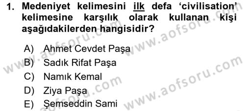 İslam Kurumları ve Medeniyeti Dersi 2015 - 2016 Yılı Tek Ders Sınav Soruları 1. Soru