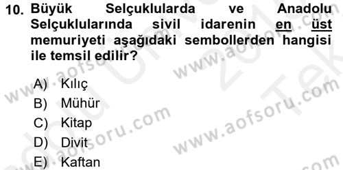 İslam Kurumları ve Medeniyeti Dersi 2015 - 2016 Yılı Tek Ders Sınav Soruları 10. Soru