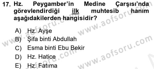 İslam Kurumları ve Medeniyeti Dersi 2015 - 2016 Yılı Tek Ders Sınav Soruları 17. Soru