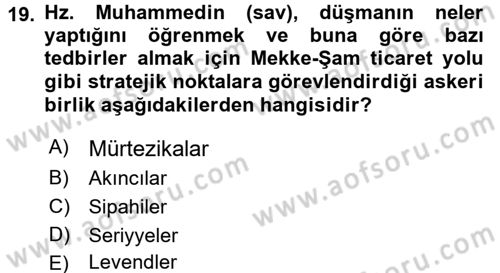 İslam Kurumları ve Medeniyeti Dersi 2015 - 2016 Yılı Tek Ders Sınav Soruları 19. Soru