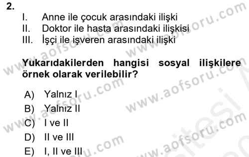 İslam Kurumları ve Medeniyeti Dersi 2015 - 2016 Yılı Tek Ders Sınav Soruları 2. Soru