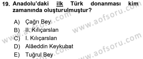 İslam Kurumları ve Medeniyeti Dersi 2016 - 2017 Yılı 3 Ders Sınav Soruları 19. Soru