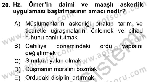 İslam Kurumları ve Medeniyeti Dersi 2016 - 2017 Yılı 3 Ders Sınav Soruları 20. Soru
