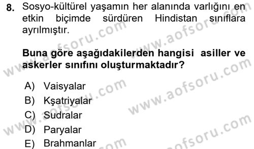 İslam Kurumları ve Medeniyeti Dersi 2016 - 2017 Yılı (Vize) Ara Sınav Soruları 8. Soru